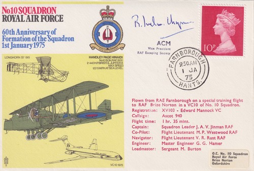 Vc10 xv103 flown cover - flown, raf29d