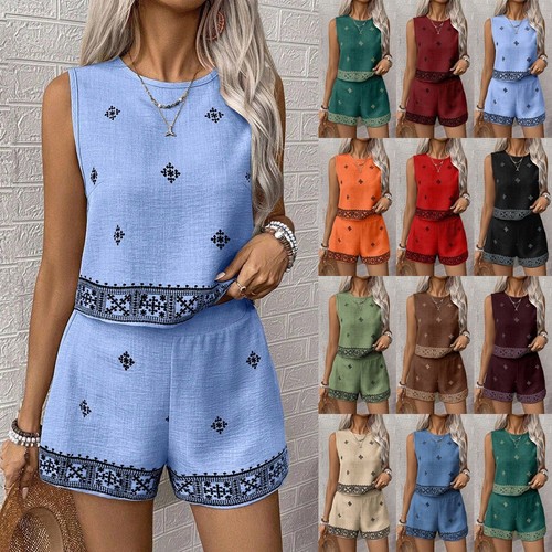 Women print tracksuit summer - print,