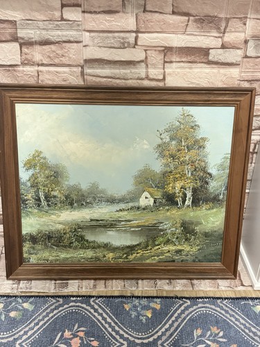 Framed vintage oil painting - framed,