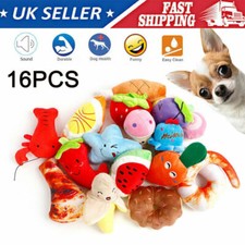 16Pcs Assorted Dog Puppy Pet Toys Plush Chew Squeaky Training Play Bundle UK