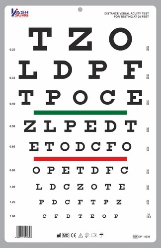 Snellen translucent eye chart - translucent,