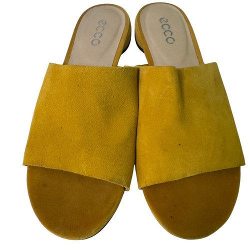 Ecco yellow suede slip - on, mule