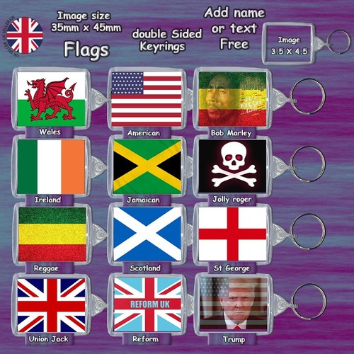 Flags novelty key rings - &,