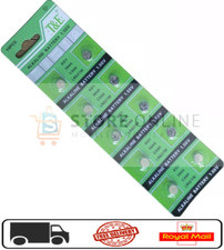 AG1 Coin Cell Watch Battery Remote Alkaline 1.55v Battery Card = 10 Batteries