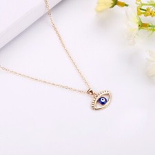Fashion Lucky Blue Evil Eye Pendant Necklace Charm Women Jewellery Gold Girls