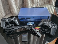 PS2 PlayStation 2 Console Aqua Blue PAL - VGC, Tested 2 Controllers, Memory Card