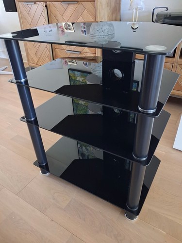 Black glass hifi - unit, used