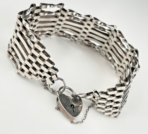Sterling silver bar gate - silver,