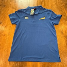 South Africa Springboks Rugby Polo Shirt Canterbury NZ Blue Short Sleeve NWT