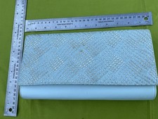 MICHEL AMBERS MOTHER OF BRIDE LADIES Aqua blue green gold CLUTCH Shoulder BAG