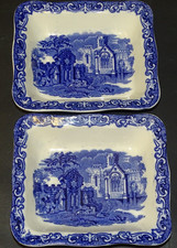 GEORGE JONES SHREDDED WHEAT DISHES  BLUE & WHITE   TEA SET  DINNER SERVICE