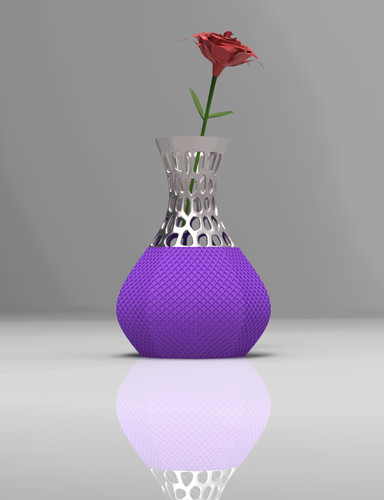 Textured vase with voronoi - textured,