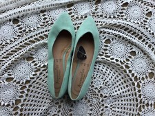 Accessorize Mint suede Ballerina Shoes Size 6 Brand New