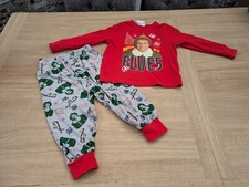 'Raised By Elves' Christmas Pyjama Set ELF Matalan Age 2-3 Yrs Boys Girls Xmas