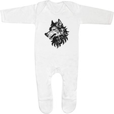 'Tribal Wolf Head' Baby Romper