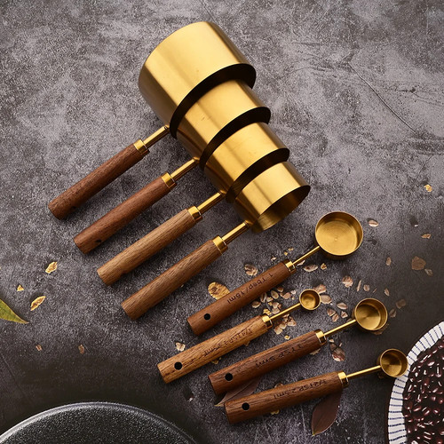 Wooden handle gold - handle, stainless