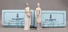 2x LLADRO Spanish Porcelain Figurines 5597 Waiting Lady & 5598 Yearning Lady P15