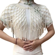 Flapper Pearls Chain Shoulder Drape Evening Gown Companion Luxurious Body Chain