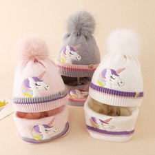 Girls Unicorn Winter Hat Scarf