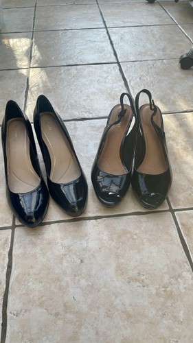 Clarks black patent court - clarks,