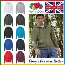 Mens Plain Zip Hoodie / Fruit of the Loom Classic Hoody / CHEAPEST Price on Ebay