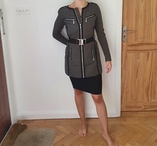 Philosophy Blues Original Size 6 Womens Green Belted Mid Coat