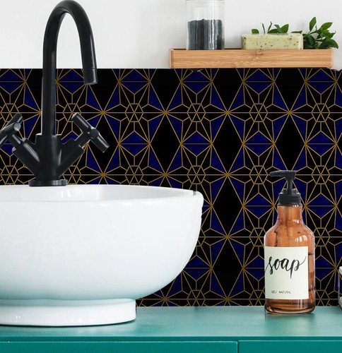 25pcs blue gold - , tile