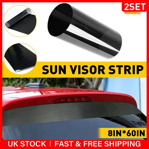 Black windscreen sun strip - 2x,