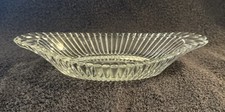 Vintage National Glass Jeanette Banana Split Sundae Boat Ribbed Dish Parfait