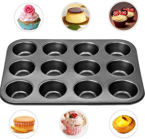 Non stick cup muffin tray - 6/12,