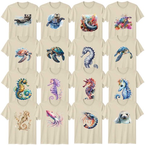 Watercolour sea life - life, adult