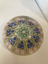 Antique Old English Glass Paperweight With Millefiori Cane Decoration