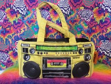 III Parcel Yellow Boombox Speaker Bag Handbag w/ Working Speakers - Vintage Y2K