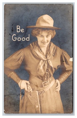 Rppc cowgirl dress w - dress, up