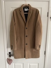 Topshop - Men’s Wool Blend Camel Brown Coat - Size Medium