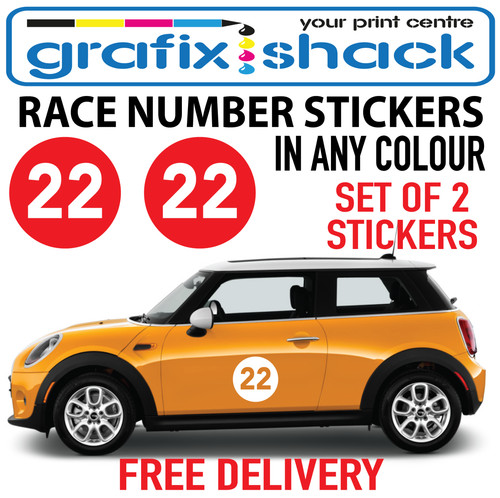 Rally number stickers 180mm - stickers, 2x