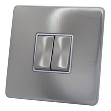 Brushed Satin Chrome Screwless Light Switches & Plug Sockets - Modern Finish