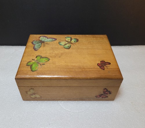 Vintage wooden box decoupage - box,