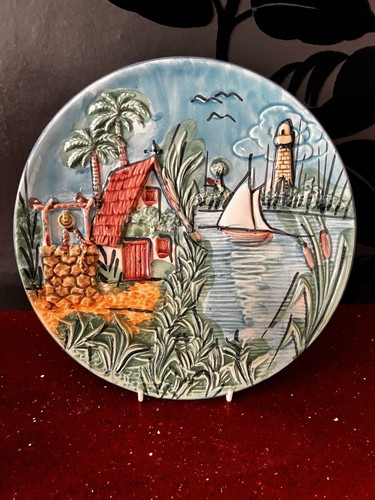 Vintage majolica plate - majolica,