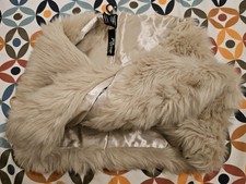 Jane Norman London Cream Faux Fur Twisted Cosy Snood Scarf