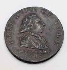 Antique 1795 copper halfpenny - 1795,