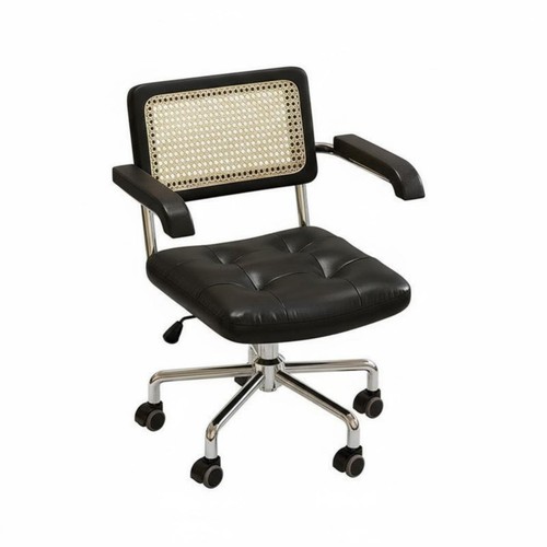 Rattan back swivel chair - back,