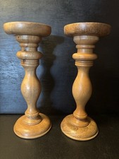 Pair of Wooden Candlesticks -