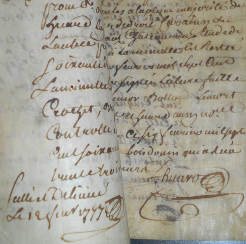1777 antique parchment