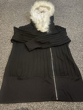 Ladies Black Zip Up Cardigan