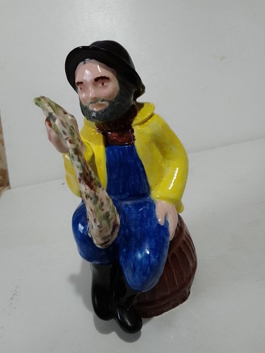 Fisherman with fish ceramic - with, fish,