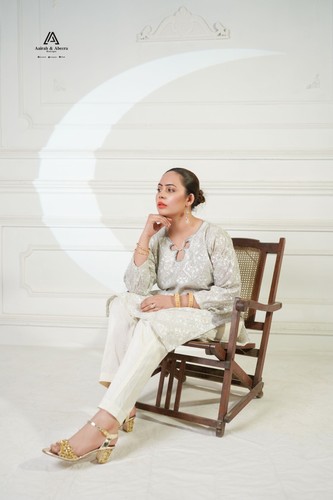 Women chikankari with - women,