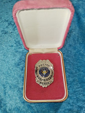 American police badge  metal and enamel  with case  5cm x 3cm