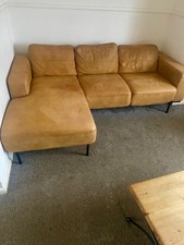 Made.com Jarrod Right Hand Facing L Corner Sofa in TanLeather RRP £2299