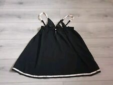 Vintage Ann Summers Pippa Peephole Black & Pink Babydoll Top Size 8-10 